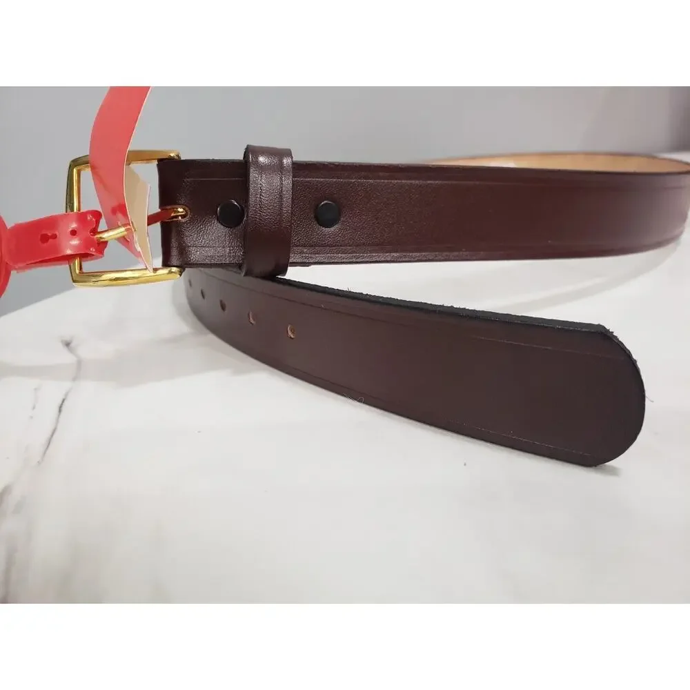 NEW Dickies Men's Casual Leather Belt Solid Simple Classic Brown Sz: 44‎ Work